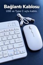 Türkçe Q Kablosuz Klavye ve Beyaz Mouse Takımı