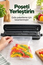 Poşet Ağzı Kapatma ve Vakumlama Makinesi Siyah
