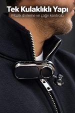 Yaka Klipsli Makaralı Bluetooth Tek Kulaklık