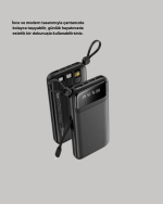 20.000 mAh 4 Çıkışlı LED Göstergeli Hızlı Şarj Powerbank