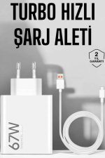 Şarj Aleti 67W Hızlı Şarj Turbo Type-C Uyumlu Şarj Adaptörü Kablosu