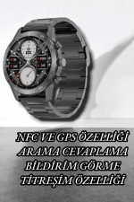 NFC ve Kablosuz Şarjlı Akıllı Saat EKG, Nabız & Spor Modları ile iOS ve Android Uyumlu