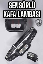 Kafa Lambası Kamp Lambası Sensörlü Şarjlı Ayarlanabilir