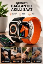 Bluetooth Bağlantılı 49MM Dokunmatik Akıllı Saat Sağlık ve Spor Takip Özellikli