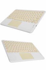 Touchpad Tüm Cihazlara Uyumlu Bluetooth Klavye Touchpad Slim Kablosuz Wifi Q Klavye