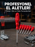 Profesyonel 7 Parça Tornavida Seti Ergonomik Saplı El Aleti