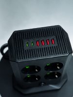 8'li Dikey Çoklu Priz 4 USB 2 Type-C Girişli Akım Korumalı Uzatma Prizi