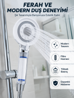 Mineral Taşlı Filtreli Duş Başlığı Güçlü Su Basınçlı Banyo Başlığı