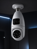 Gece Görüşlü Çift Lens Wi-Fi Ampul Kamera Mobil Takip Destekli