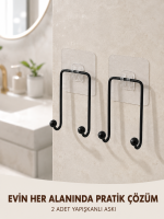 2'li Yapışkanlı Duvar Askısı Mutfak Banyo ve Ev İçin Askılık