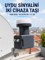 Twin LNB Çift Çıkışlı Uydu Anten LNB 4K Ultra HD Ku Band 0.1 dB