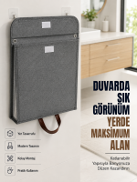 Katlanır Duvar Askılı Çamaşır Sepeti Geniş İç Hacimli Banyo Düzenleyici