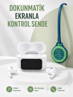 Bluetooth 5.4 Kablosuz Kulaklık Yeşil Askılı Analog Charm Saat İkili Set