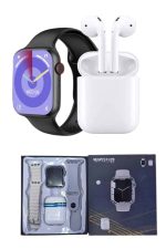 Akıllı Saat Gümüş Kasa Bluetooth Kulaklık Hediyeli Çok Fonksiyonlu İkili Set