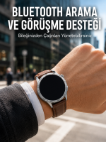 Metal, Deri ve Silikon Kordonlu Çok Fonksiyonlu Akıllı Saat