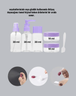 Seyahat Boy Banyo Seti 5’li Mini Şişe ve Krem Kutusu Çantalı