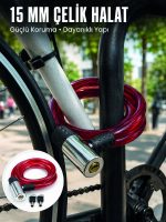 Metal Kilit Başlıklı Dayanıklı Bisiklet ve Scooter Güvenlik Kilidi