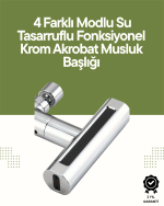 Krom Musluk Başlığı | 4'ü 1 Arada Su Çıkışı | Kolay Montajlı