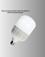 Enerji Tasarruflu Şarjlı LED Ampul 30W Beyaz Işık