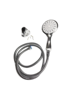 Spiral Hortumlu 4 Kademeli Krem El Duşu Başlığı Banyo Duş Seti
