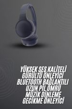 Kablosuz Bluetooth Kulaklık Kulak Üstü Ayarlanabilir Uzun Ömürlü Yeni Nesil