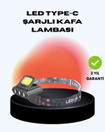 COB + XPE LED Kafa Feneri 800 Lumen USB Type C Şarjlı Çok Modlu