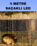 4 Metre Icicle Şelale Led Perde Işık Sarı Aydınlatma