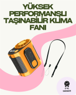 Dijital Göstergeli Turbo Taşınabilir Fan – USB Type-C, 3 Serinlik Modu