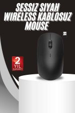 Ergonomik Tasarım Kablosuz Siyah Mouse Hassas Uzun Ömürlü