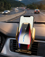 Kablosuz Şarjlı Araç Telefon Tutucu Sensörlü Otomatik Kilit 360 Derece Döner