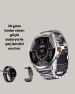 SW80 Akıllı Saat 1.93″ Ultra HD Ekran 700 mAh Batarya 3 Kordon Yeni Nesil