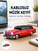 Vintage Tasarımlı LED Işıklı Bluetooth Hoparlör 10W