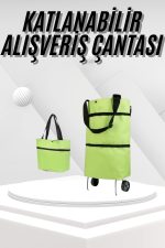 Katlanabilir Tekerlekli Pazar Market Çarşı Arabası Market Alışveriş Çantası