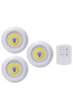 Led Lamba 3'lü Uzaktan Kumandalı Yapışkanlı