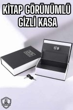 Büyük Boy Anahtarlı Kitap Görünümlü Gizli Kasa Çelik Kasa Altın Kasası