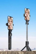 Tripod Kablosuz Bluetooth Bağlantılı Selfie Çubuğu 360 Derece Dönebilen