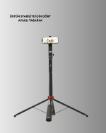 Taşınabilir Tripod ve Selfie Çubuğu Vlog ve Video Çekimi