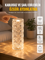 Yeni Nesil Modern Kristal Masa ve Gece Lambası Dokunmatik Renk Değiştirebilen