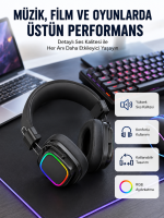 RGB Işıklı Katlanabilir Bluetooth 5.3 Kulak Üstü Kulaklık