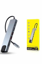 8 Portlu Macbook Çevirici Type C Hub  SD TF USB Çoğaltıcı Ethernet