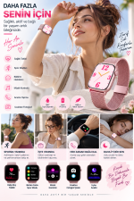 Günlük Kullanıma Uygun Akıllı Saat Arama ve Bildirim Desteği kadınalr için
