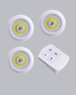 3 Lü Pilli Kablosuz Led Spot Lamba Seti Kumandalı Kolay Montaj Aydınlatma