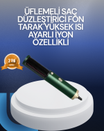 Saç Kurutma, Düzleştirici ve Tarak Tek Cihazda – 3 Kademeli Isı Ayarı