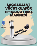 Profesyonel Erkek Tıraş Makinesi – Kablosuz, Paslanmaz Bıçaklı ve Tam Aksesuar