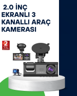Üç Kameralı Araç Kamerası Full HD Gece Görüş  G-Sensör