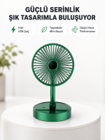 Katlanabilir Mini Fan – 3 Kademeli Soğutma, Şarjlı