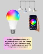 9 Watt Beyaz Işık ve Renk Ayarlı Akıllı LED Ampul