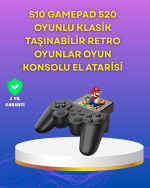 2.4 İnç Ekranlı 500 Oyunlu Taşınabilir Retro Oyun Konsolu, Şarjlı El Tipi Mini