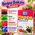 Nivoress Drops Boğaz Pastili ve Şekeri 4 Adet -  Farklı Meyve & Bitki Aroması Çeşidiyle