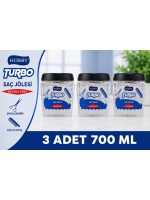 Hobby Turbo Saç Jölesi  Extra Sert Uzun Süre Güçlü Tutuş 700 Ml x 3 Adet